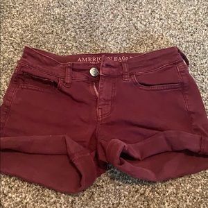 Maroon American Eagle shorts